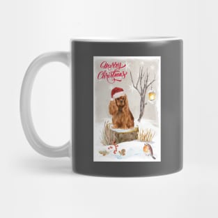 Red Cavalier King Charles Spaniel Merry Christmas Santa Dog Mug